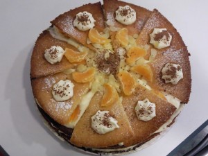 Tarta de mandarina y nata: (Espectacular)